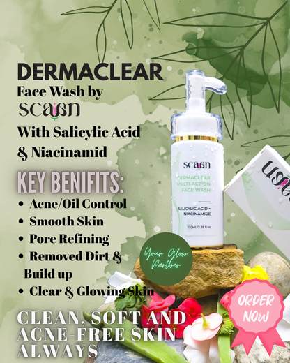DermaClear Multi-Action Facewash - with Salicylic Acid, Niacinamide and Glycerin