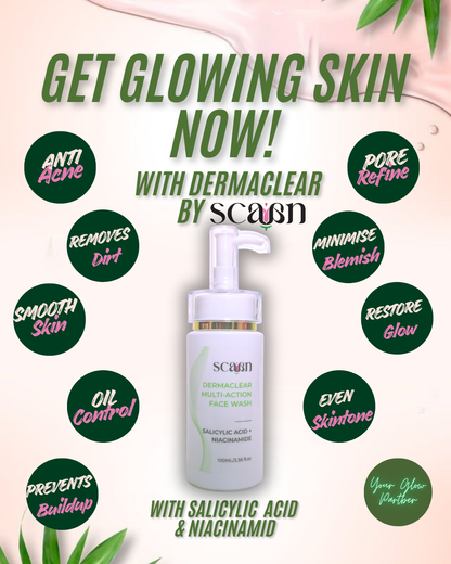 DermaClear Multi-Action Facewash - with Salicylic Acid, Niacinamide and Glycerin